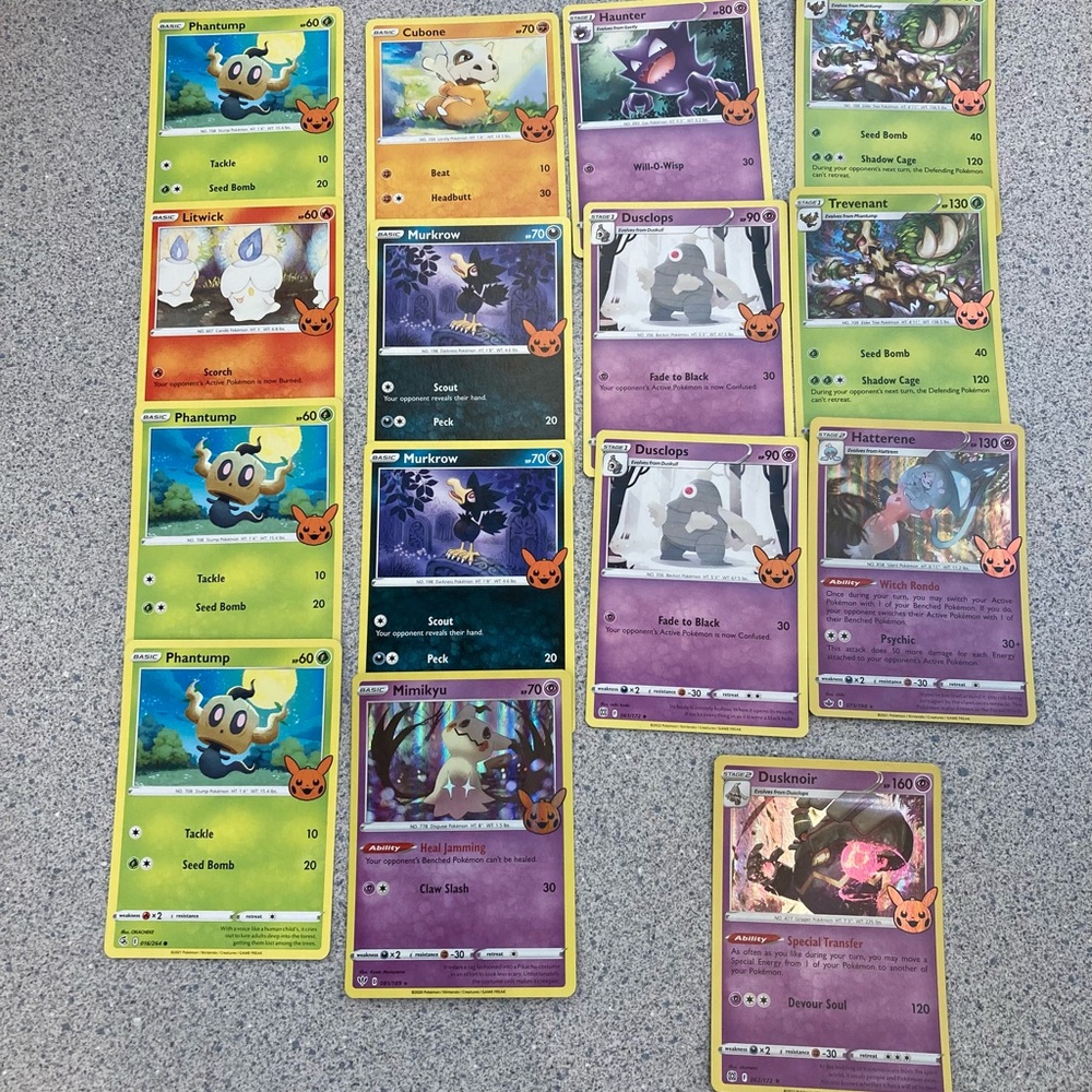 Pokémon trading cards (Halloween edition) original price $5 each